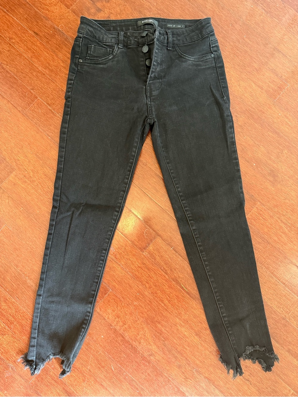 Black Label Black High-Rise Raw Hem Ankle Jeans